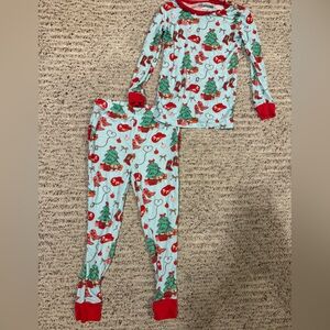 Ruffle Butts Festive Red and Green Pajama Set